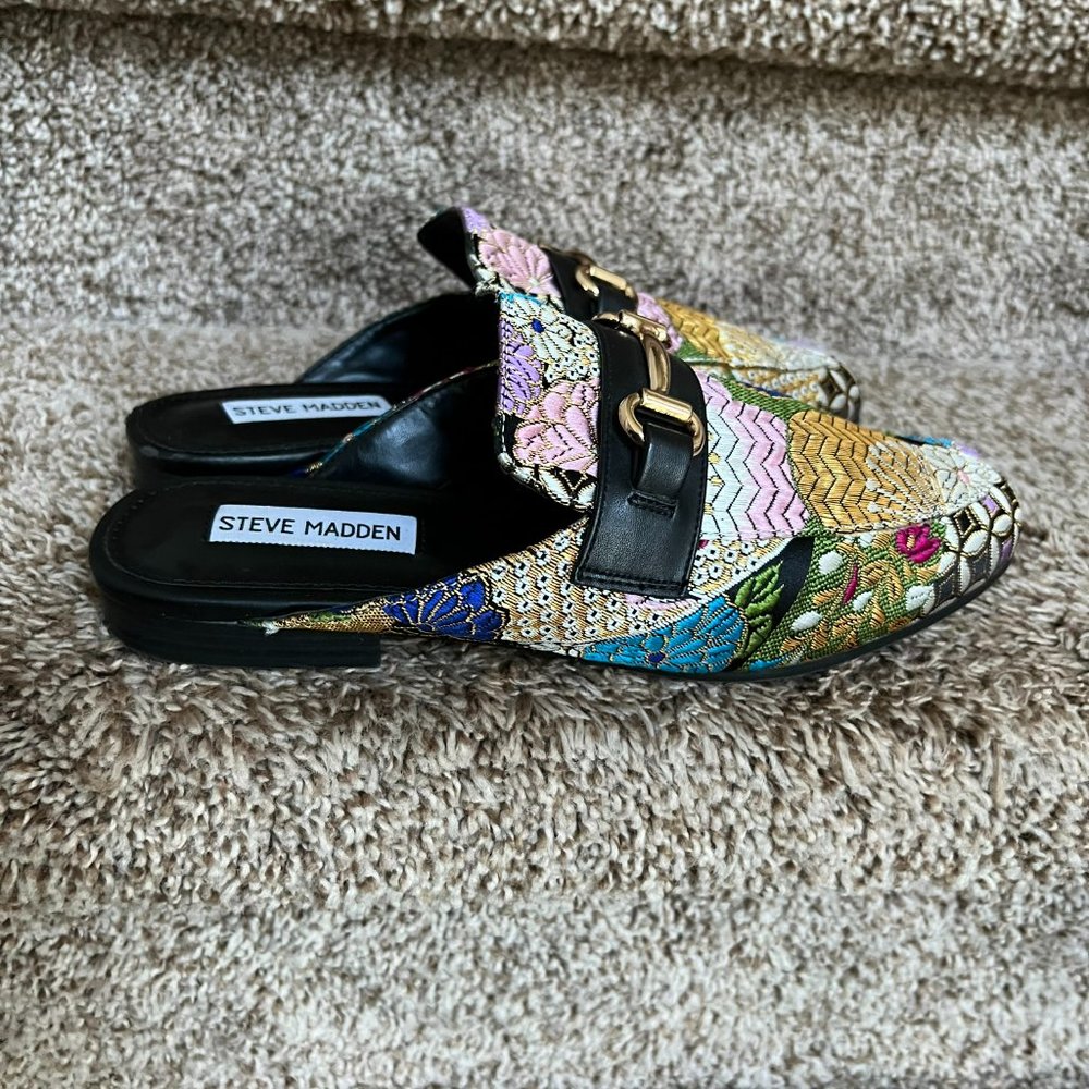 Steve Madden Revolt Fabric Slide On Open Back Sho… - image 1